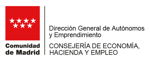 Logotipo de la Dirección General de Autónomos y Emprendimiento, Consejería de Economía, Hacienda y Empleo de la Comunidad de Madrid